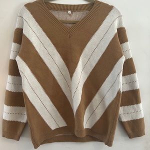 Chic Knit Pullover Sweaters Tunic Tops Leopard Striped Warm Soft Winter